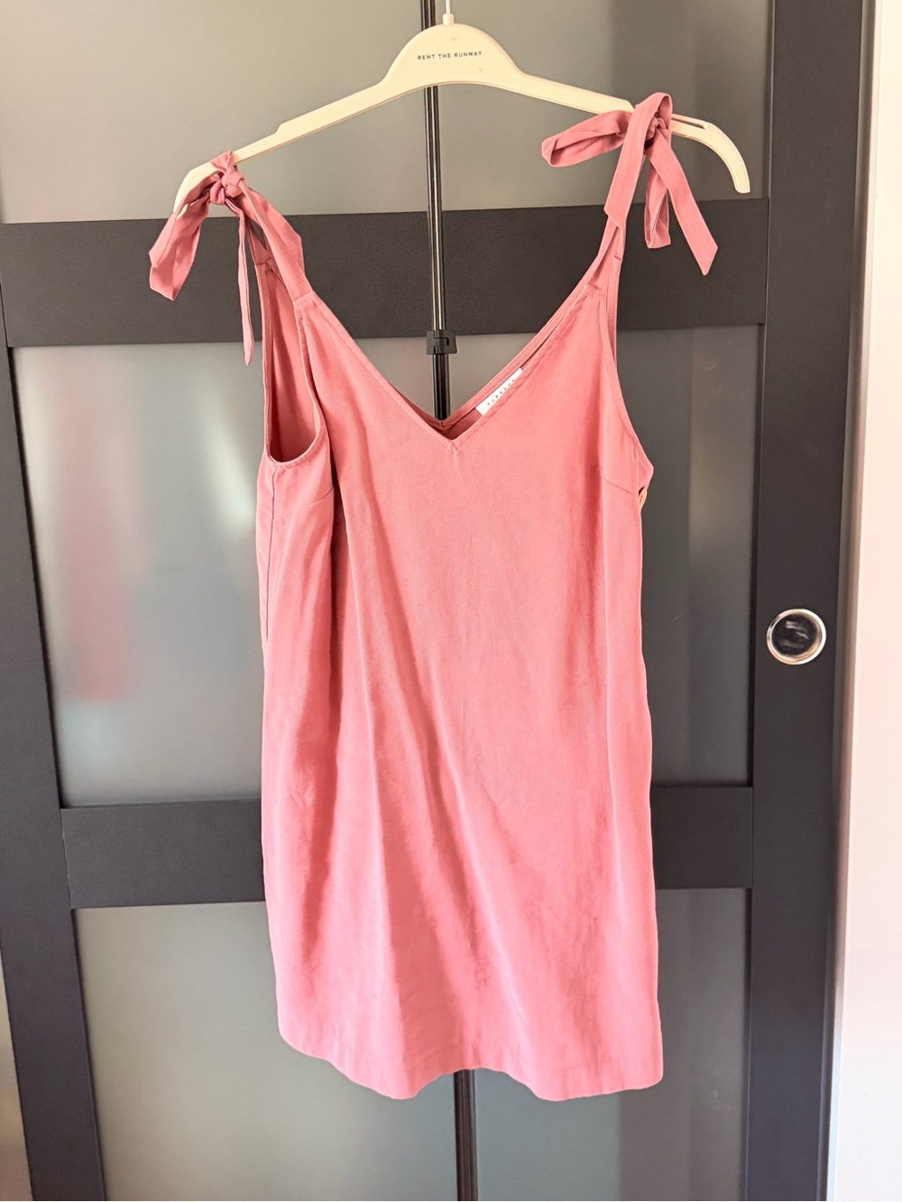 Topshop Dusty Rose V-Neck Slip Dress with Tie Straps